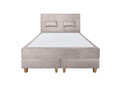 Pat matrimonial, Stockholm, Classic E, 160x200 cm, saltea tip Pocket, topper memory, Taupe