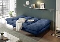 Canapea extensibila, Lotta 2 Dark Blue, 85 x 95 x 190 cm, cu spatiu depozitare, Bleumarin