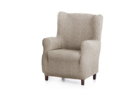 Husa fotoliu elastica bi-stretch, Premium Roc, wing chair, bej in C/11