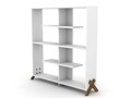 Biblioteca Rafevi Kipp, 113 x 28 x 115 cm, PAL/lemn, walnut/alb