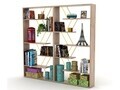 Biblioteca Rafevi Tars, 84 x 24 x 157 cm, PAL/metal, oak/galben