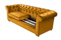 Canapea extensibila Oxford Chesterfield, 88x216x75 cm, 3 locuri, Mustard