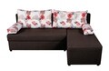 Coltar extensibil reversibil Modena Coffee Roses Flower 206x145x80 cm cu lada de depozitare