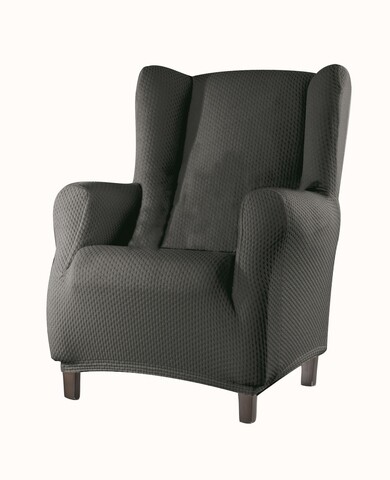 Husa fotoliu elastica bi-stretch, Sucre, wing chair, gri C/6