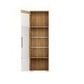 Mobilier Living Novedo III, Bedora, 1 x Polita, 1 x Comoda, 2 x Dulap, Alb/Natur