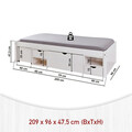 Pat multifunctional pentru camera copilului, 90x200 cm, Till, Inter Link, noptiera, sertare si spatiu de depozitare, lemn, alb