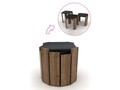 Set 3 masute Rafevi Hansel Nesting, 44.5 x 44.5 x 41 cm, PAL, walnut/negru