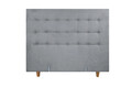 Pat matrimonial, Stockholm, Buttons E, 180x200 cm, saltea tip Pocket, topper memory, Gri