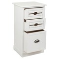 Comoda cu 3 sertare Creaciones Meng, 35x30x66.5 cm, lemn de paulownia/MDF, alb