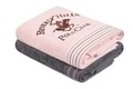 Set 2 prosoape de maini, Beverly Hills Polo Club, Dark Grey Pink, 50 x 100 cm, 100% bumbac