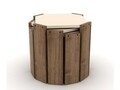 Set 3 masute Rafevi Hansel Nesting, 44.5 x 44.5 x 41 cm, PAL, walnut/crem