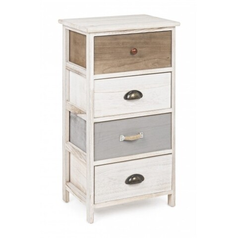 Comoda cu 4 sertare, Madyson, Bizzotto, 40x29x73 cm, MDF/lemn de paulownia