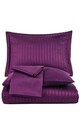 Lenjerie de pat dubla, Plum, Bedora, 4 piese, 220x200 cm, 100% bumbac satinat, mov