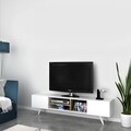 Comoda TV Dore, Homemania, 160 x 29.7 x 40.6 cm, alb/walnut