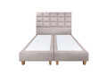 Pat matrimonial, Stockholm, Cubic E, 180x200 cm, saltea tip Pocket, topper memory, Taupe