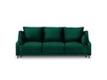 Canapea extensibila, Lilas, Mazzini Sofas, 3 locuri, cu lada de depozitare, 215x94x90 cm, catifea, verde bottle