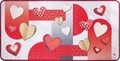 Covor pentru bucatarie, Olivio Tappeti, Miami 3, Red Hearts, 50 x 180 cm, poliester, multicolor