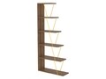 Biblioteca Rafevi Tars, 65 x 22 x 146 cm, PAL/metal, walnut/galben