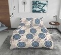 Lenjerie de pat dubla Circles, Bedora, 4 piese, 180x200 cm, 100% bumbac, multicolor