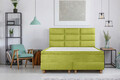 Pat matrimonial, Stockholm, Harmony E, 160x200 cm, saltea tip Pocket, topper memory, Verde