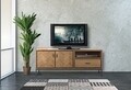 Comoda TV Male, Mauro Ferretti, 153 x 42 x 60 cm, lemn de brad/fier, maro/gri
