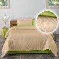 Lenjerie pat dubla, 100% bumbac, Crepe uni Lime & Honey Peach