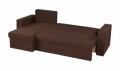 Coltar extensibil reversibil Oslo Dark Chocolate Beige Flower Bedora, cu lada de depozitare, 247x148x78 cm