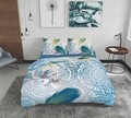 Lenjerie de pat dubla, Diva, 4 piese, 180x200 cm, 100% bumbac, multicolor