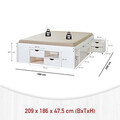 Pat multifunctional dublu, 180x200 cm, Till, Inter Link, lemn, alb