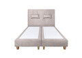 Pat matrimonial, Stockholm, Classic E, 140x200 cm, saltea tip Pocket, topper memory, Taupe