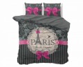 Lenjerie de pat pentru doua persoane I love Paris, Royal Textile, 100% bumbac