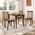 Set dining/bucatarie Nilda Pakoworld, masa cu 4 scaune, 112x72x74 cm, MDF, walnut/maro