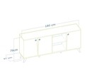 Comoda AMATA-C, Gauge Concept, 180x37x79 cm, PAL, antracit/albastru