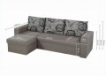 Coltar extensibil reversibil Oslo Grey, cu lada de depozitare, 247x148x78 cm, Grey Flower