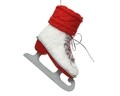 Decoratiune Ice skate, Decoris, 9x24x25 cm, rosu/alb