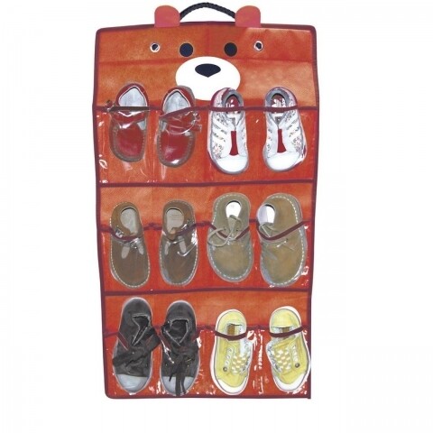 Organizator incaltaminte pentru copii Bear, Jocca, 40 x 70 cm, polipropilena, portocaliu