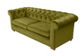 Canapea extensibila Oxford Chesterfield, 88x216x75 cm, 3 locuri, Olive