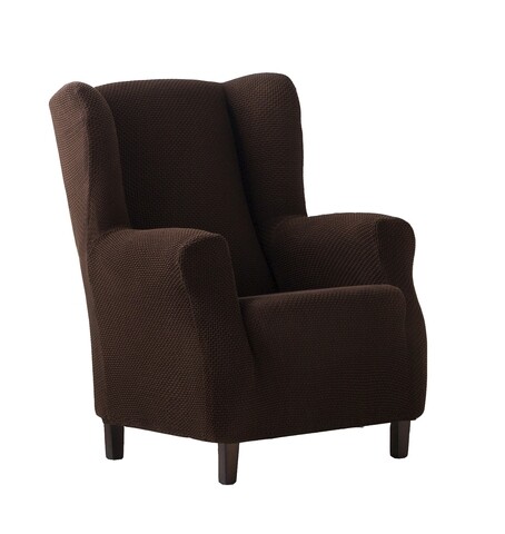 Husa fotoliu elastica bi-stretch, Cora, wing chair, maro C/7