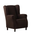 Husa fotoliu elastica bi-stretch, Cora, wing chair, maro C/7