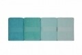 Set 4 prosoape de baie, Hobby, 50x90 cm, 100% bumbac, albastru/turcoaz/bleu