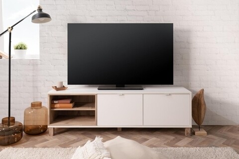 Comoda TV, Finori, Menorca 56A, 149.6 x 50 x 35 cm, PAL, alb/maro