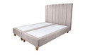 Pat matrimonial, Stockholm, Lines E, 160x200 cm, saltea tip Pocket, topper memory, Taupe