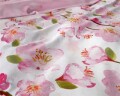 Lenjerie de pat dubla Sweet Flowers Pink, Royal Textile, 3 piese, 200 x 220 cm, 100% bumbac flanel, alb/roz