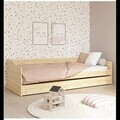 Pat multifunctional pentru o persoana cu spatiu de depozitare/pat suplimentar, 90x200 cm, Leonie 23, Inter Link, lemn, natur