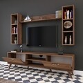 Comoda TV cu 3 rafturi de perete M5 - 240, Wren, 180 x 35 x 48.6 cm/90 cm/133 cm, walnut