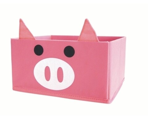 Cutie de depozitare Pig, Jocca, 19 x 19 x 22 cm, polietilena/carton, roz