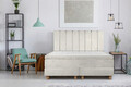 Pat matrimonial, Stockholm, Lines E, 140x200 cm, saltea tip Pocket, topper memory, Bej