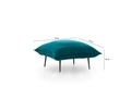 Taburet Aspen, Futon, 75x75x40 cm, metal, verde petrol