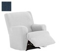 Husa fotoliu cu recliner elastica bi-stretch, Dorian, albastru C/3