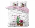 Lenjerie de pat dubla Love Your Cactus White - Sleeptime, Royal Textile, 3 piese, 200 x 220 cm, policoton, multicolora